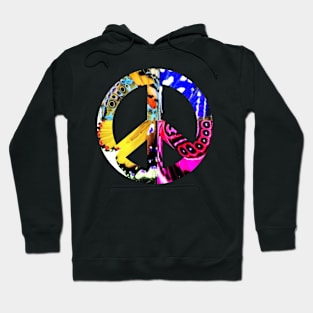 Peace Sign Support Life Humanity Hope Nature Inspired Psychedelic Kaleidoscope Hippie Flower Power Hoodie